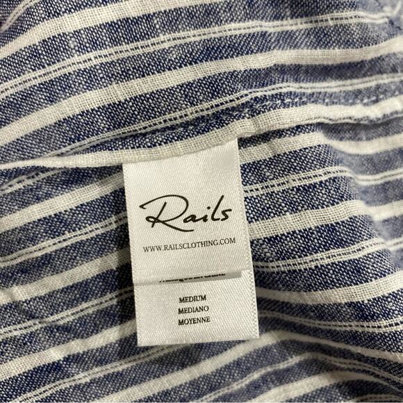 Rails Jasmine "Tibet Stripe" Light Weight Linen Blend Long Sleeve Dress - Picture 6 of 10